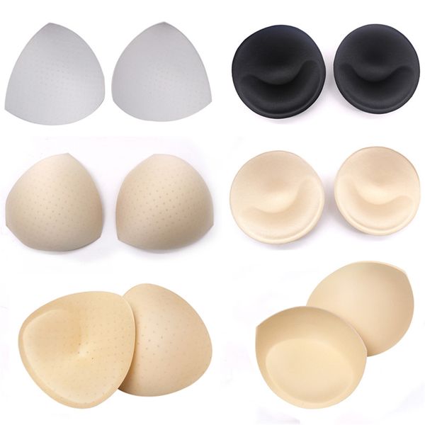 

2piece 1pair bikini padding insert removeable women's bra pads brassier breast enhancer chest push up cups for swimsuits, Black;white