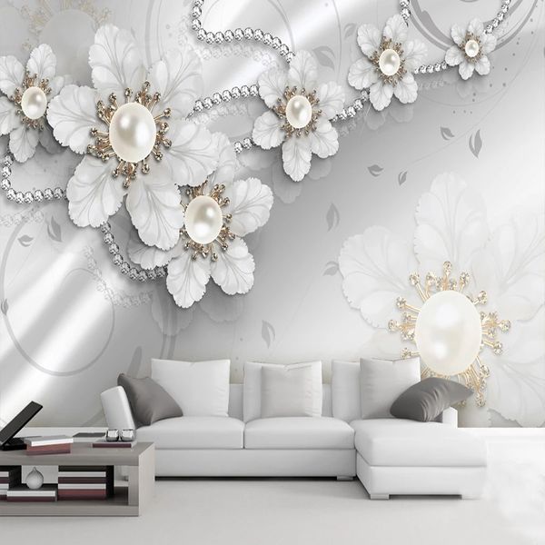 

self-adhesive waterproof wallpaper 3d stereo jewelry flowers murals living room tv sofa backdrop wall home decor papel de parede