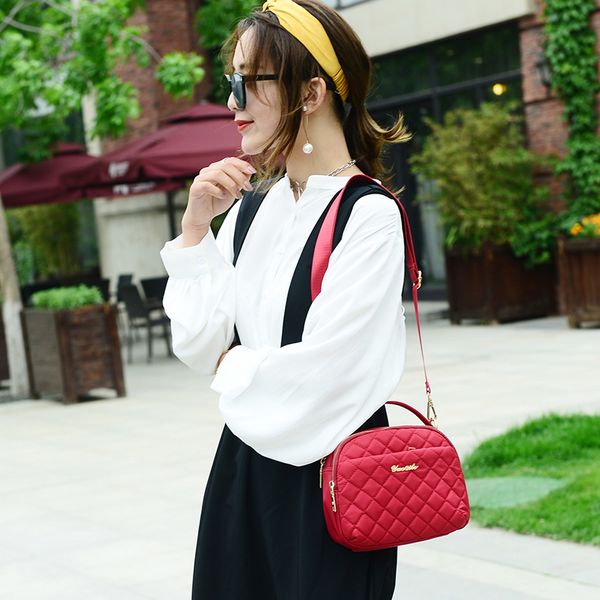 

new small women messenger bags for women waterproof nylon lattice handbag female shoulder bag ladies crossbody bags sac a main