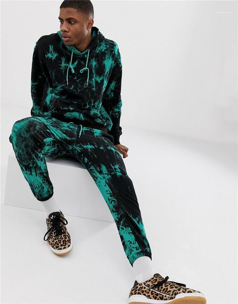 

casual males clothing 3d digital print men designer tracksuits fashion print long sleeve long pants mens 2pcs sets, Gray