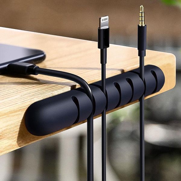 

cgjxssilicone cable organizer usb cable holder flexible cable winder management clips holder for mouse keyboard earphone desk