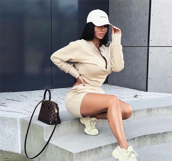 

women yoga set 2pcs female belt suit set sweatshirt long sleeves shorts fitness running yoga gym sports clothes, White;red