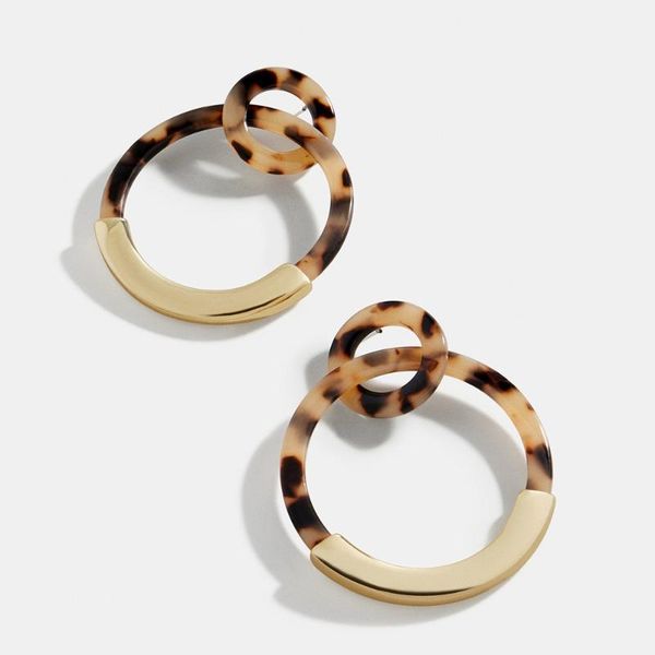 

new fashion leopard round dangle earring gold alloy circle charm acrylic resin geometric statement drop earring for women gifts, Silver