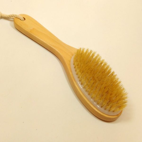 

full body bathing brush natural bristle dry skin exfoliation brush detox fight cellulite tool wooden soft bath shower bristle brush