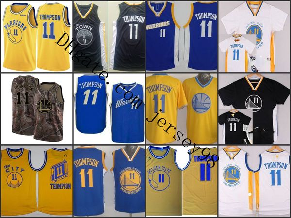 

golden state warriors black #11 klay thompson revolution swingman white nba short-sleeved jersey
