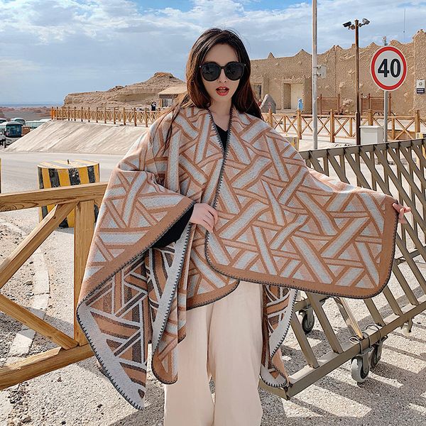 

imitacache shawl sunscreen winter keep double purpose scarf brigade weather in vacation tourism nation wind personality, Blue;gray