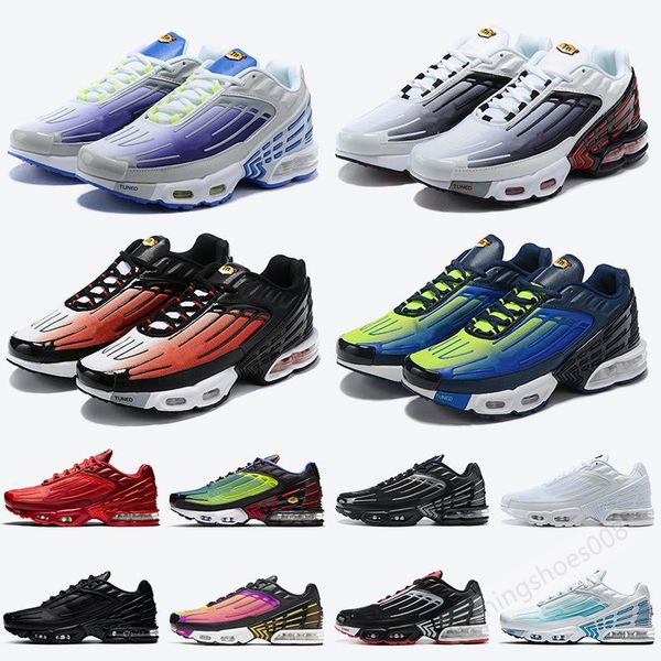 

wholesale tn plus 3 iii tuned mens trainers airing cushions womens running shoes tn 3 purple grey black red maxes hyper royal sneakers, White;red