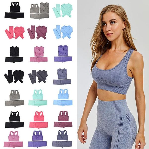 

women seamless yoga set fitness sports suits gym clothing long sleeve or sport bra high waist running leggings workout pants, White;red
