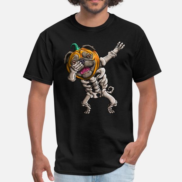 

прилагая скелет мопс cute halloween мопсы смешные dab t shirt men печатается с коротким рукавом евро размер s-3xl письмо смешные картинки ca