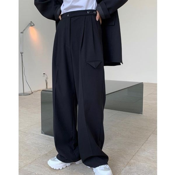 

autumn new european and american fashion style high-waisted wide leg straight suit pants loose slimming versatile casual, White