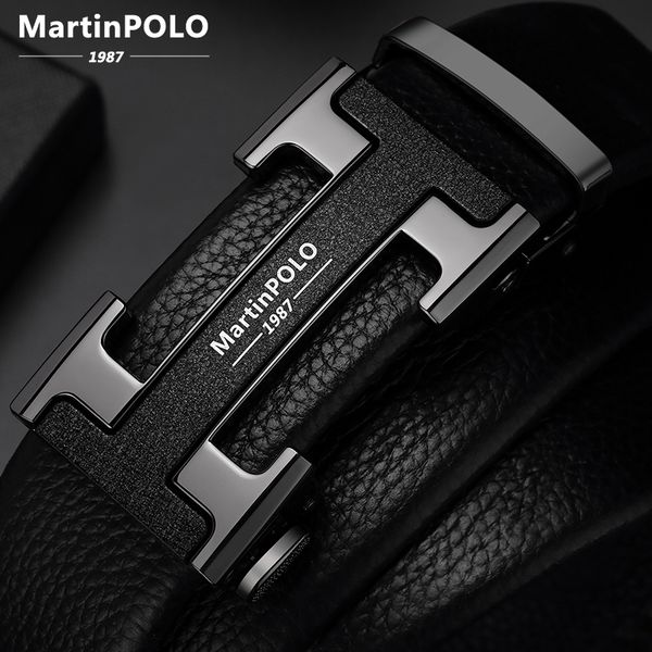 

martinpolo mens belts luxury automatic buckle genune leather strap black for mens belt designers brand mp02801p, Black;brown