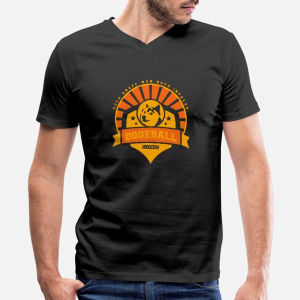 

doge dogeball emblem t shirt men print 100% cotton plus size 3xl letters fitness breathable summer style formal shirt