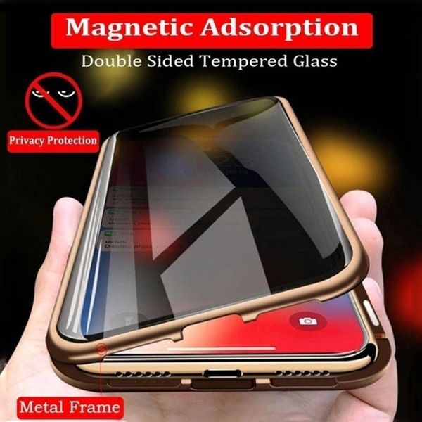 

конфиденциальность магнитный чехол для iphone 11 pro xs max хг x 10 8 7 6 s plus metal двухсторонний закаленное стекло rzbwy