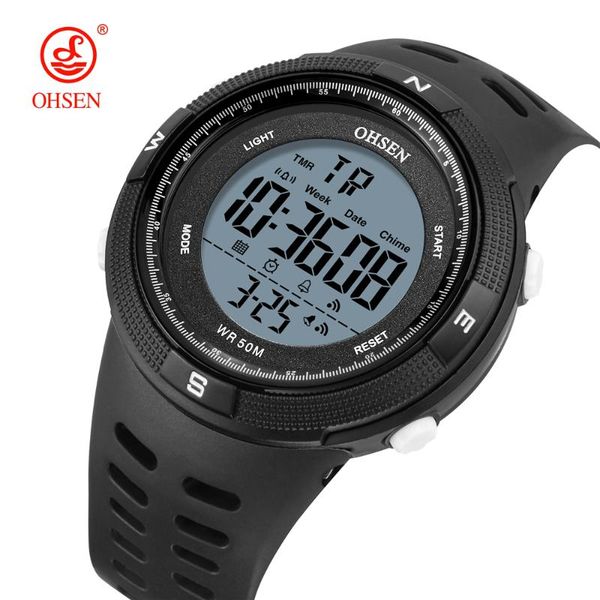 

ohsen sport watch men 2020 clock male led digital sports wrist watches men's digital-watch relogio masculino, Slivery;brown