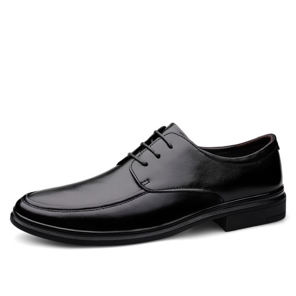 

men leather oxford flat classic formal shoes pointed toe business lace up shoes black hombre men's casual leather *09116