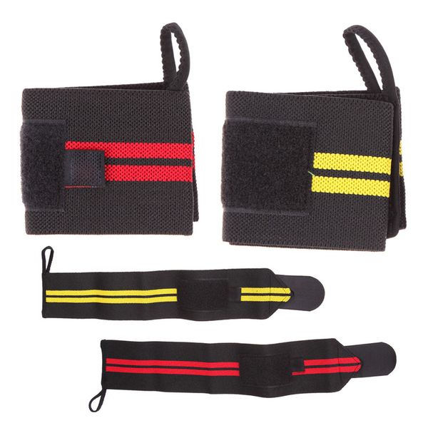 

wrist support 2x weight lifting training straps brace wrap protector grip glove body building ab, Black;red