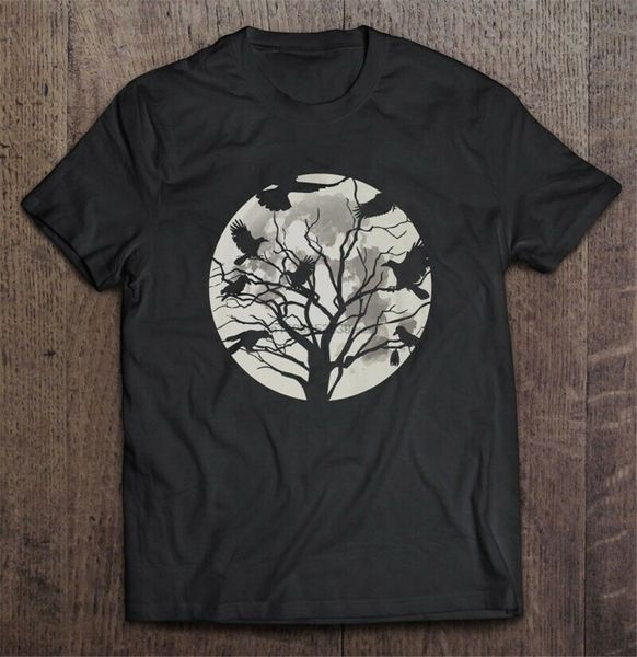 

хэллоуин луна и crow men t-shirt s-3xl diy prited tee shirt