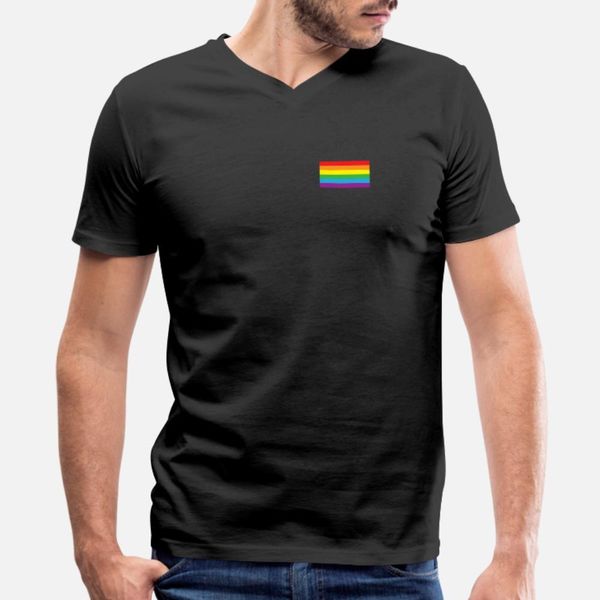 

lgbt flag t shirt men personalized 100% cotton round collar fit graphic building spring autumn letter shirt