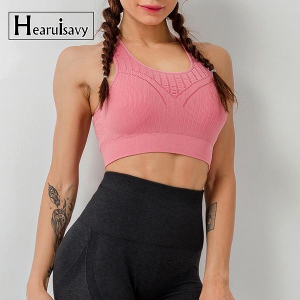 

new sexy бесшовные спорт bra top фитнес женщины racerback бег crop tops pink workout проложенный йога бюстгальтер high impact activewear, White;black