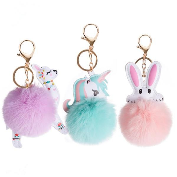 

christmas gift cute animal pendant hook rabbit fur bag accessories clutch bag fur keychain designer handbag hanger bag hook fashion bagshook, Black