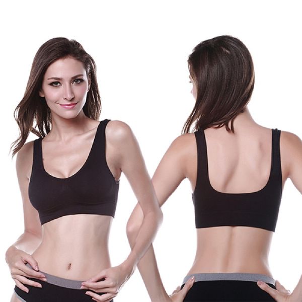 

camisoles & tanks casual women shear seamless vest bra slim underwear, Black;white