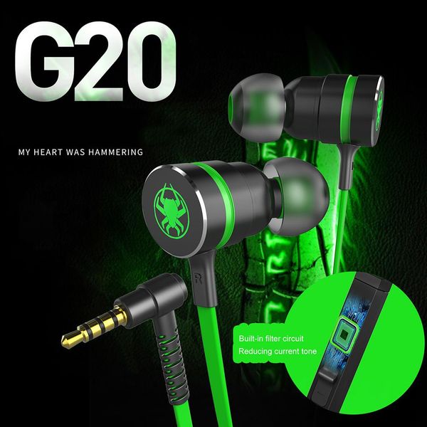 

g20 bass hammerhead gaming earphones with mic earbuds earpiece stereo wired magnetic game headphones microphone for phone pc mp3 computer