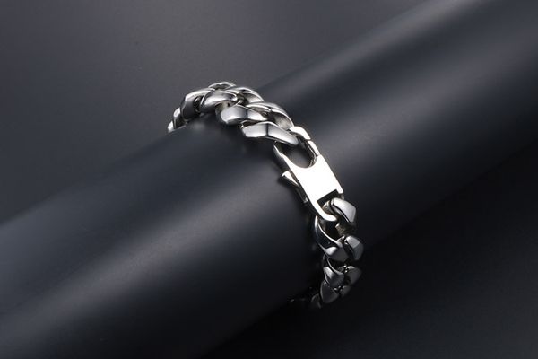 

simple glossy men's titanium steel bracelet retro bracelet, Black