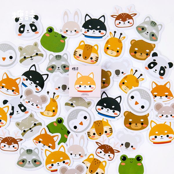 

45 pcs/pack lovely animals decorative sticker set diary album label stickers diy stationery stickers gift kids stationary