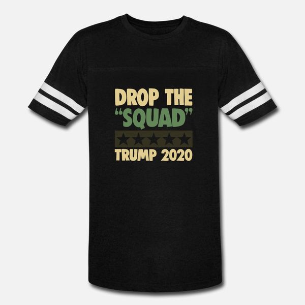 

trump 2020 drop the squad usa election quote fun t shirt men designer 100% cotton s-3xl clothing anti-wrinkle basic summer style pictures