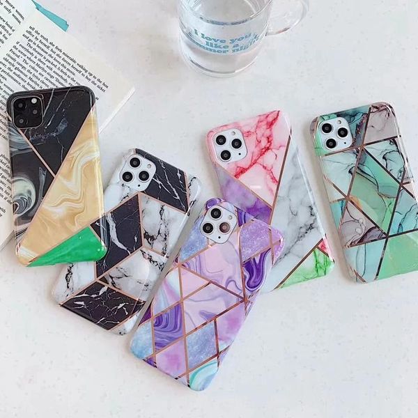 

cgjxsplating marble soft tpu imd case for iphone 11 pro xs max xr x 8 7 6 geometry flower floral rose luxury hybrid rock chromed contrast co