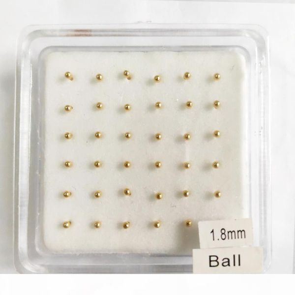 

пакет из 36pcs 925 стерлингового серебра 1.8mm plain шаровые носа шпильки ноздрю пирсинг украшения, Silver