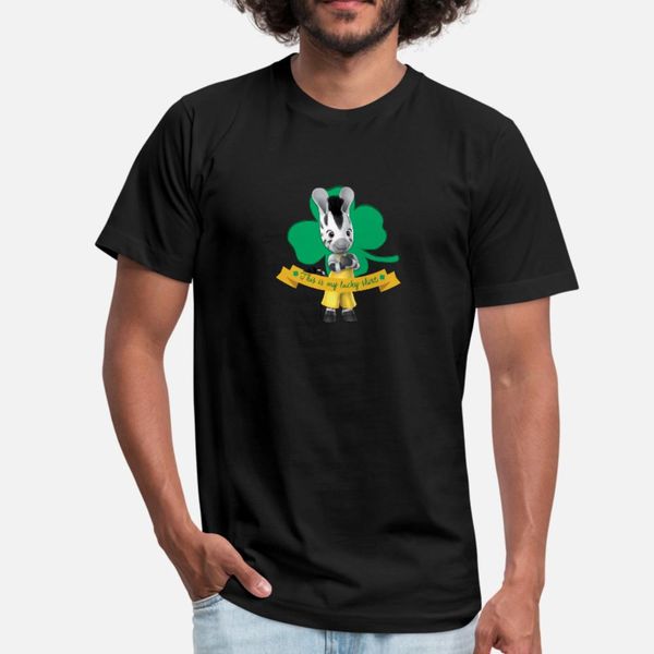 

zou lucky shirt zebra with four leaf clover t shirt men personalized short sleeve size s-3xl costume graphic building spring autumn letter