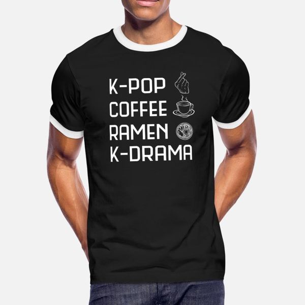 

k pop coffee ramen k drama funny korean fashion t shirt men print cotton s-xxxl natural famous basic spring pictures shirt