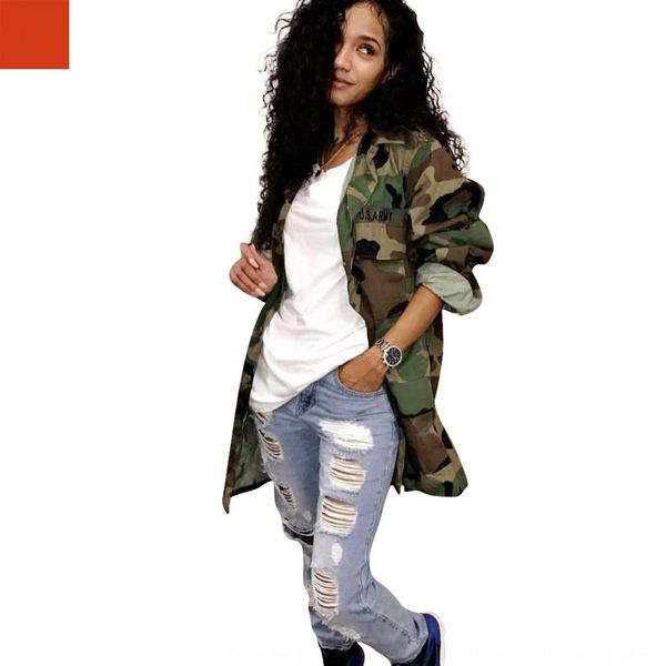 

q045 women's camouflage long tooling casual style q045 women's camouflage long coat coat tooling casual style vrjq4, Gray