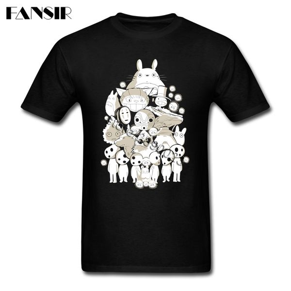 

princess mononoke totoro spirited away short sleeved t-shirts teenage camisa 100% cotton o-neck men t-shirt