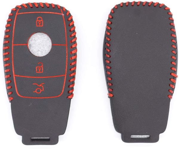 

3 buttons genuine leather keyless remote smart key fob case cover for mercedes benz e class, s class w213 2017-2019 car accessories