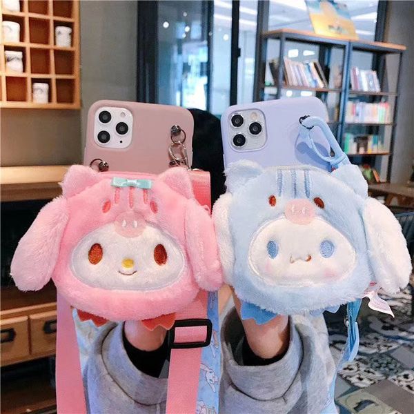 

3d cartoon cases cute plush cinnamoroll wallet cases soft silicone phone cover for iphone 14 13 12 11 pro max 6 7 8 x xs xr