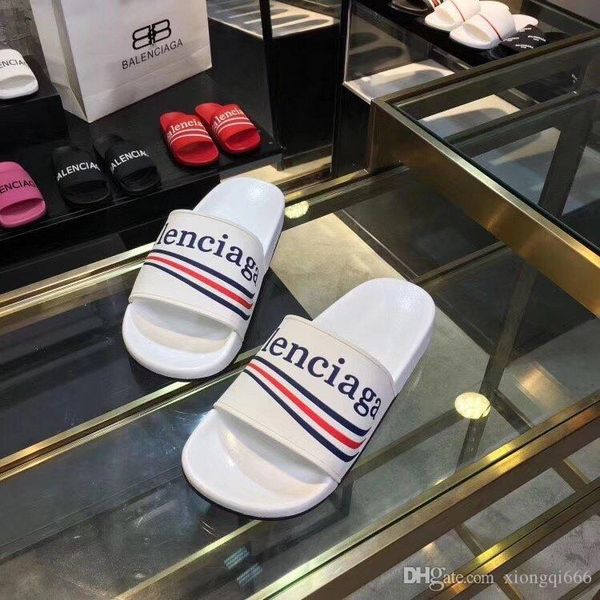 

summer new fashion men's and women's casual slippers, comfortable home fashion sandals, couple models with box size 34-45ad, Red;white