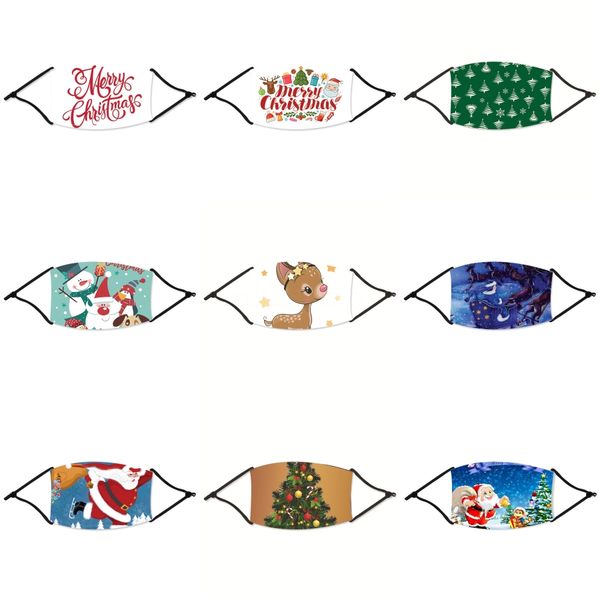 

in stock fast ship kids and face christmas masks with breathing valve 3-layer fashion designer christmas mask dustproof earloop christmas#36, Black