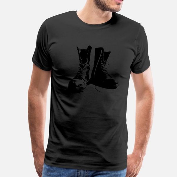

grunge punk boots t shirt men create short sleeve o neck pictures graphic breathable summer style vintage shirt