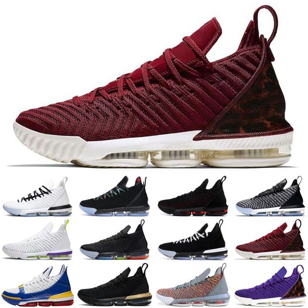 

16 16s men basketball shoes court purple martin oreo fresh bred superbron athletic mens trainers sneakers sports size 7-12, Black