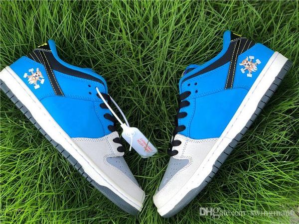 

instant skateboards x sb low skateboarding shoes men running shoes grey toe 3m reflective blue hero sports sneakers with box