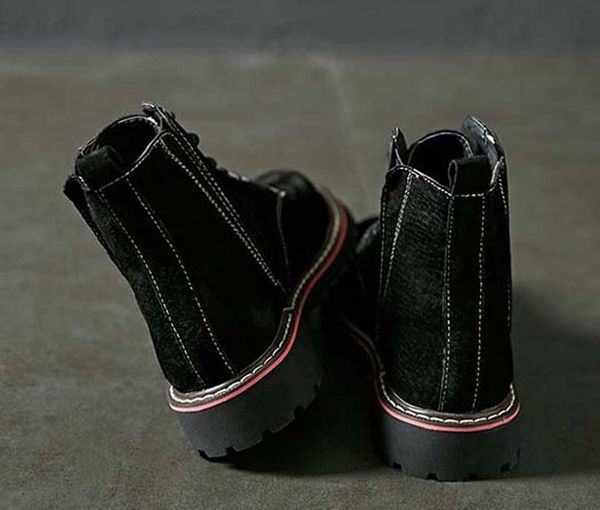 

мода кожи звезды женской обуви женщина кожа короткой осень зима лодыжка мода бренд ботинки женщины 04 px180, Black