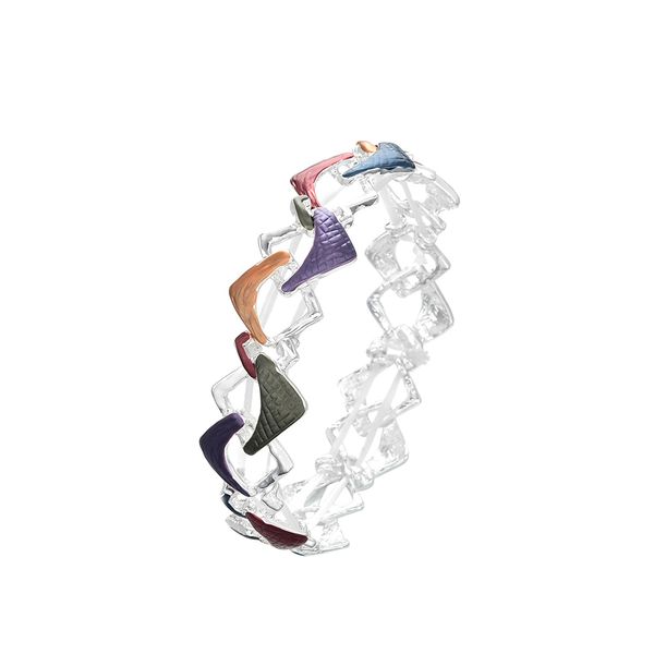 

women jewelry bracelets trendy triangle geometric bracelet bangle for woman elegant female charming silver plated enamel bracelets jewelry, Golden;silver