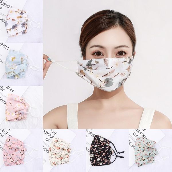 

spring mouth mask breathable sunscreen masks lady face reusable washable summer floral chiffon woman bdegarden gatnd