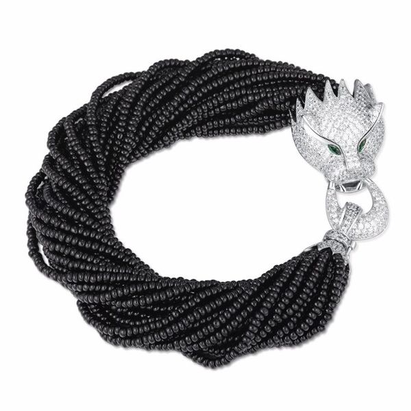 

graybirds fashion luxury animal panther leopard bracelets for women length how long can contact me make new gb1198, Black