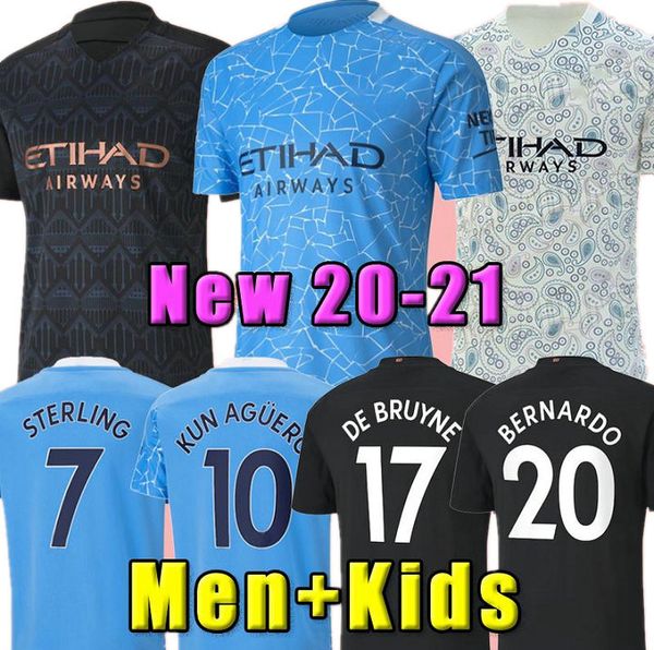 

g. jesus mahrez 20 21 soccer jersey city 2020 2021 kids kit de bruyne kun aguero football shirt mendy man uniforms manchester maillot men, Black;yellow
