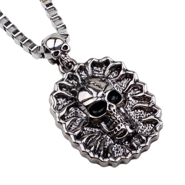 

europe and america long necklace pendant fashion wish quick sale skull men hip hop accessories mood choker crow skull pendant, Silver