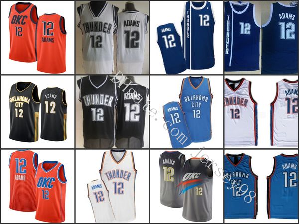 

оклахома-сити гром men # 12 стивен адамс navy blue nba swingmanjersey, Black