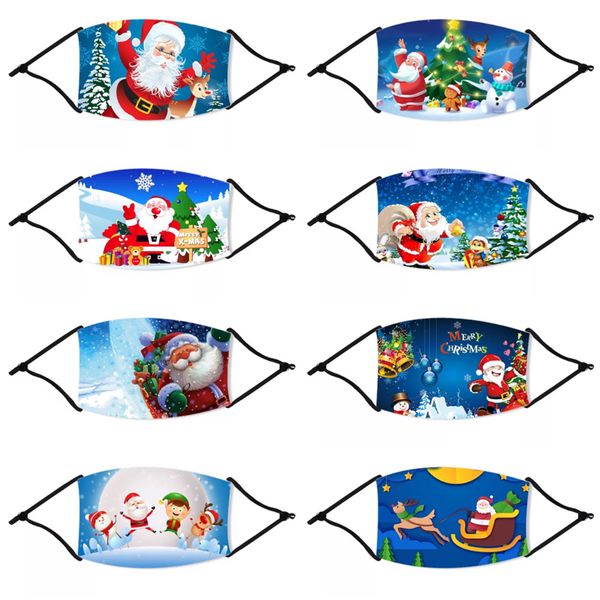 

santa dhl silk christmas washable face mask printing cartoon elk mask 3d 24styles dust-proof party ice 50pcs claus for adults wqdvi